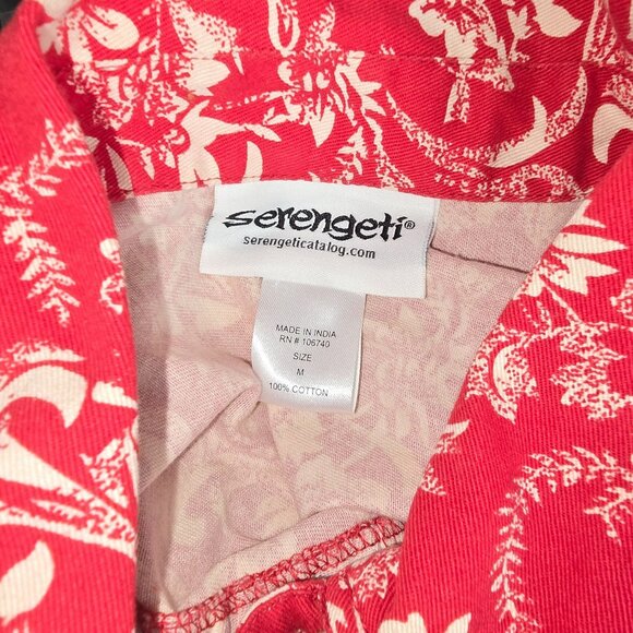 Red & White Floral Patterned Button-Up Womens Jacket Shacket Size M JJ4150 - Picture 9 of 9